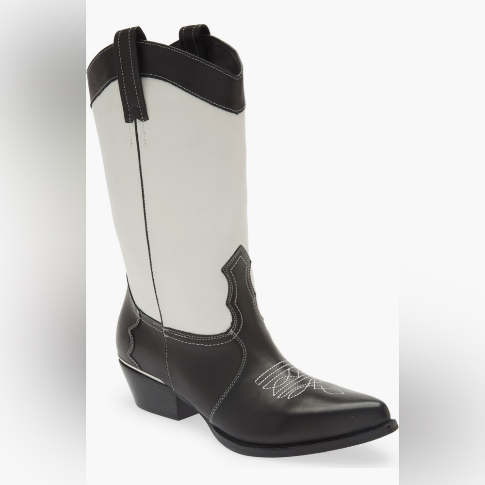 DKNY Black and White Western Boots